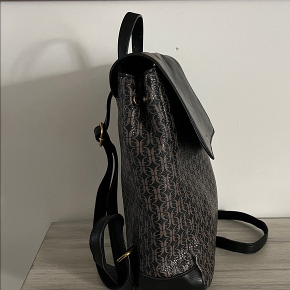 Fossil Black and Brown Leather Patterned Backpack - Picture 3 of 11